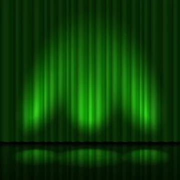 Green drapes Stock Illustration