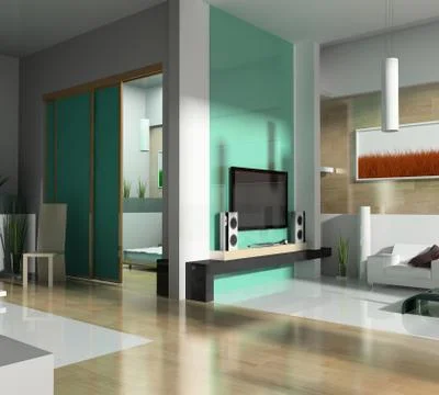 Green drawing room Stock Illustration