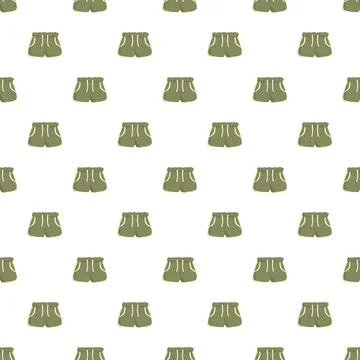 Green drawstring shorts repeating casual clothing pattern Illustrazione stock