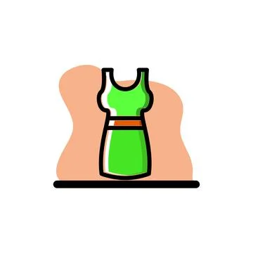 Green Dress Icon Conceptual Vector Illustration Design Stock Illustration