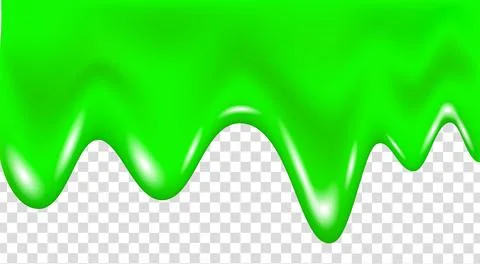 Green dripping slime texture, flowing paint, splash of juice. Stock Illustration