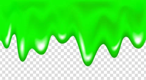 Green dripping slime texture, flowing paint, splash of juice. Stock Illustration