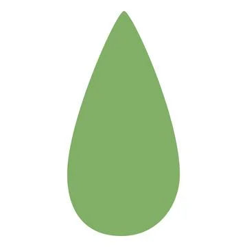 Green drop, abstract shape, paper cut, isolated icon. Stock Illustration