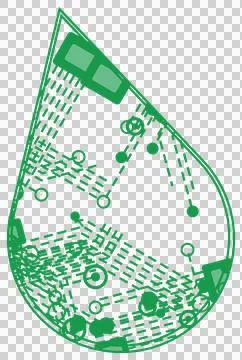 Green drop circuit pattern isolated PNG with transparent background Stock Photos