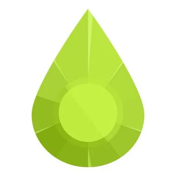 Green drop icon cartoon vector. Gem stone Illustrazione stock