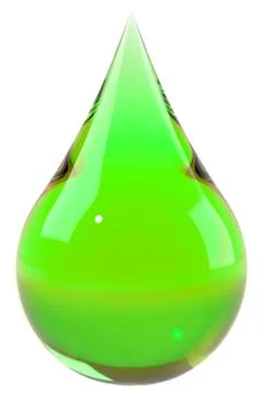 Green drop isolated on white Illustrazione stock