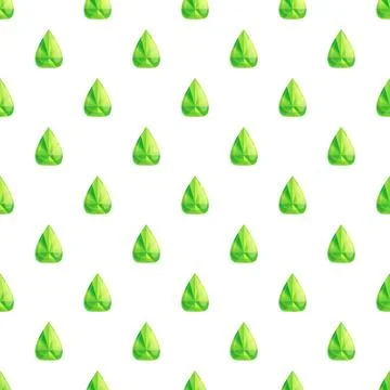 Green drop shape gem seamless pattern background Illustrazione stock