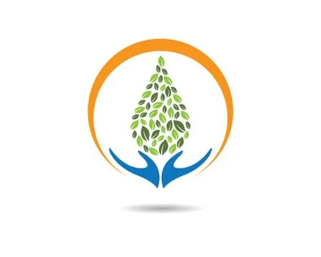 Green drop vector icon illustration Stock Illustration