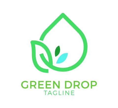 Green drop vector logo template design Stock Illustration