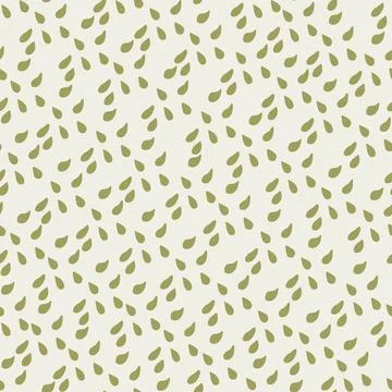 Green drops seamless pattern in doodle style Stock Illustration