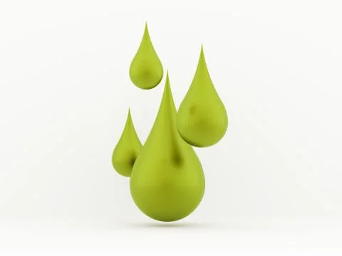 Green drops on white background Stock Illustration