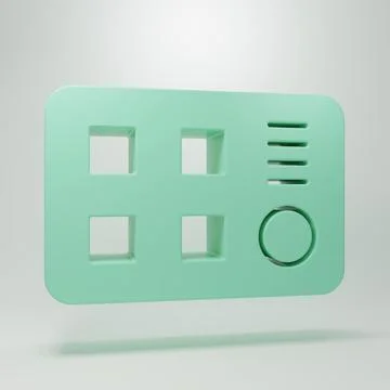 Green Drum machine icon isolated on grey background. Musical equipment. Min.. 스톡 일러스트
