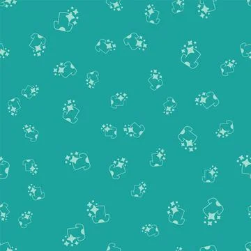 Green Drying clothes icon isolated seamless pattern on green background. Clean Illustrazione stock