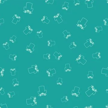 Green Drying clothes icon isolated seamless pattern on green background. Clean Stock Illustration
