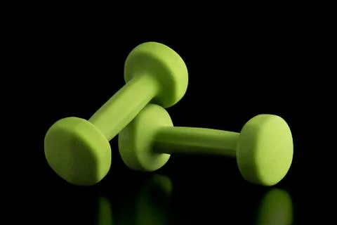 Green dumbbell Stock Photos