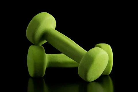 Green dumbbell Stock Photos