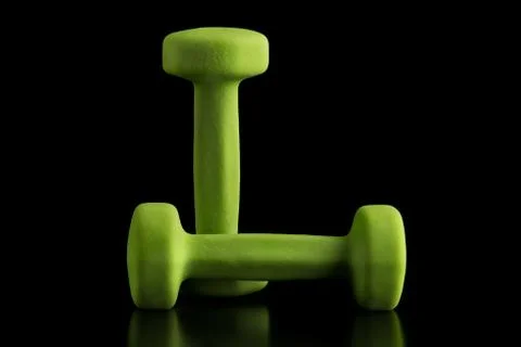 Green dumbbell Foto stock