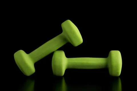 Green dumbbell Stock Photos
