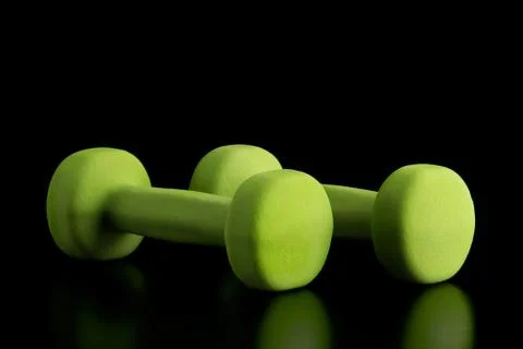 Green dumbbell Stock Photos