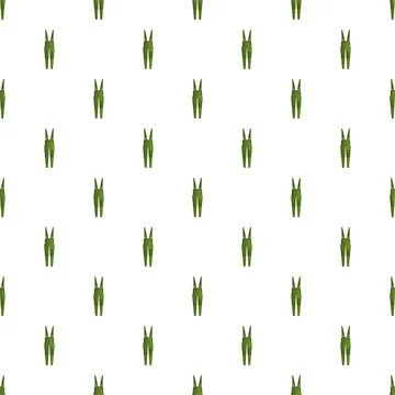 Green dungarees pants pattern on white background 스톡 일러스트