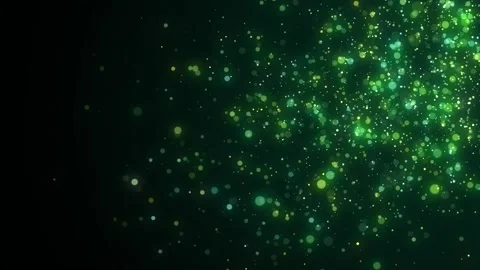 Green dust particles with bokeh effect. Abstract background of particles. Stock Footage 275191040