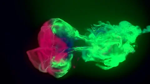 Green dust particles flicker on a black background. Stock Footage 256017392
