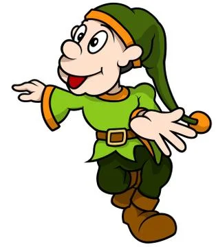 Green Dwarf Walking Stock Illustration
