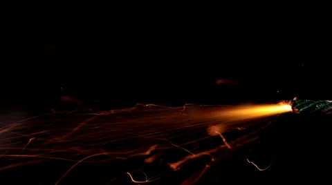 Green Dynamite Fuse burning on black Stock Footage 36645472