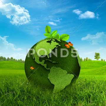 Green earth. abstract environmental backgrounds Stock Photos