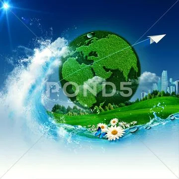 Green earth. abstract environmental backgrounds for your design Stock Photos