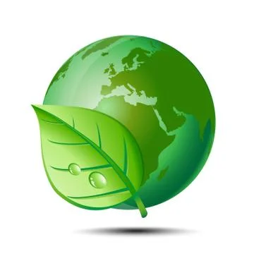 Green earth and leaf Stock Illustration