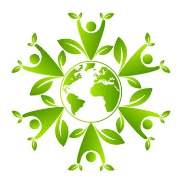 Green earth concept with human leave,vector illustration Stock Illustration