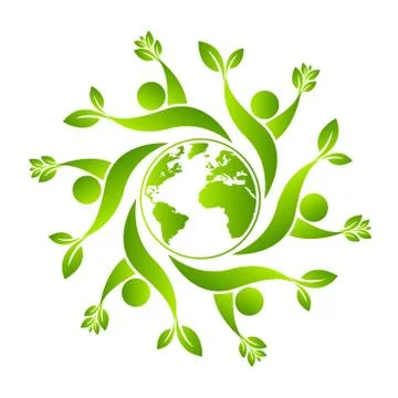 Green earth concept with human leave,vector illustration Stock Illustration