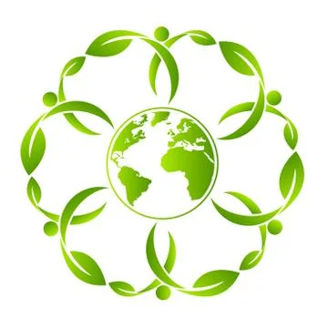 Green earth concept with human leave,vector illustration Stock Illustration