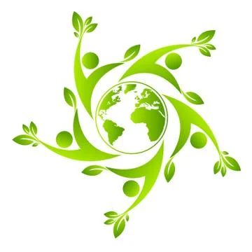 Green earth concept with human leave,vector illustration Stock Illustration