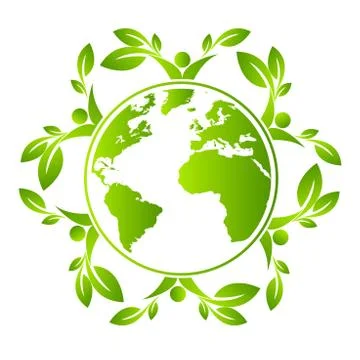 Green earth concept with human leave,vector illustration Stock Illustration