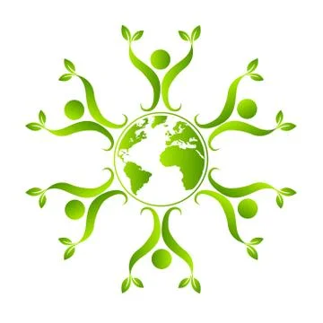 Green earth concept with human leave,vector illustration Stock Illustration