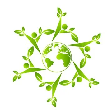 Green earth concept with human leave,vector illustration Stock Illustration