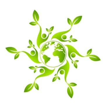 Green earth concept with human leave,vector illustration Stock Illustration