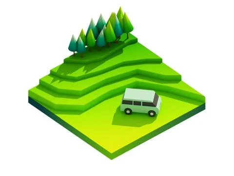 Green earth concept in isometric view Illustration