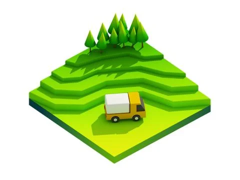 Green earth concept in isometric view Stock Illustration