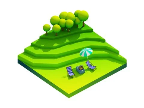 Green earth concept in isometric view Stock Illustration