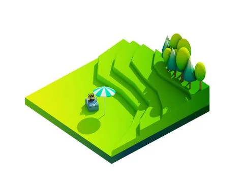 Green earth concept in isometric view Stock Illustration