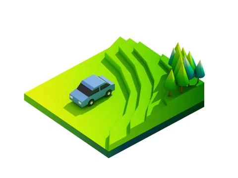 Green earth concept in isometric view Stock Illustration