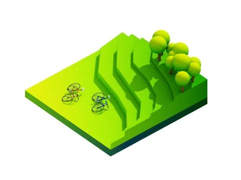Green earth concept in isometric view Illustration