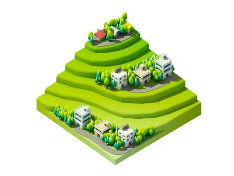 Green earth concept in isometric view Stock Illustration