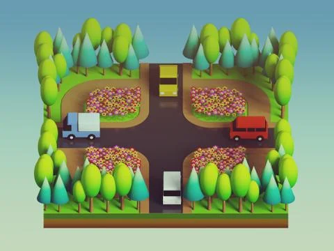 Green earth concept in isometric view Stock Illustration