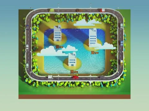 Green earth concept in isometric view Stock Illustration