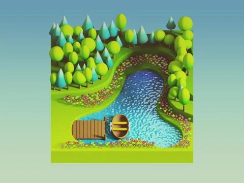 Green earth concept in isometric view Stock Illustration