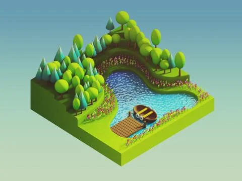 Green earth concept in isometric view Stock Illustration